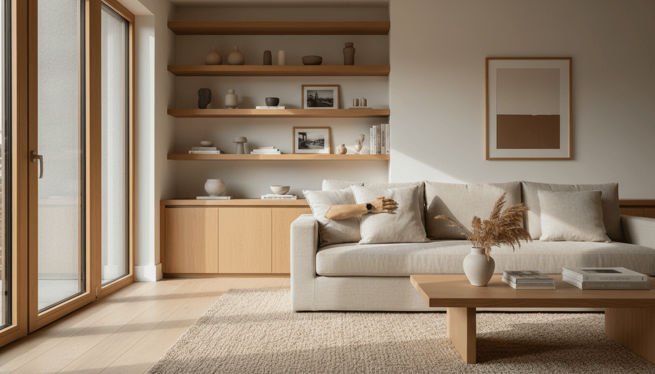 Decluttered and organized living room