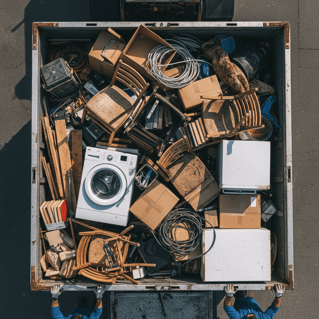 Truck loaded with removed junk