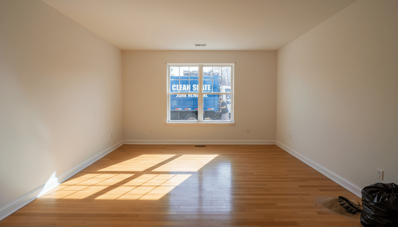 Living room cleared of old furniture